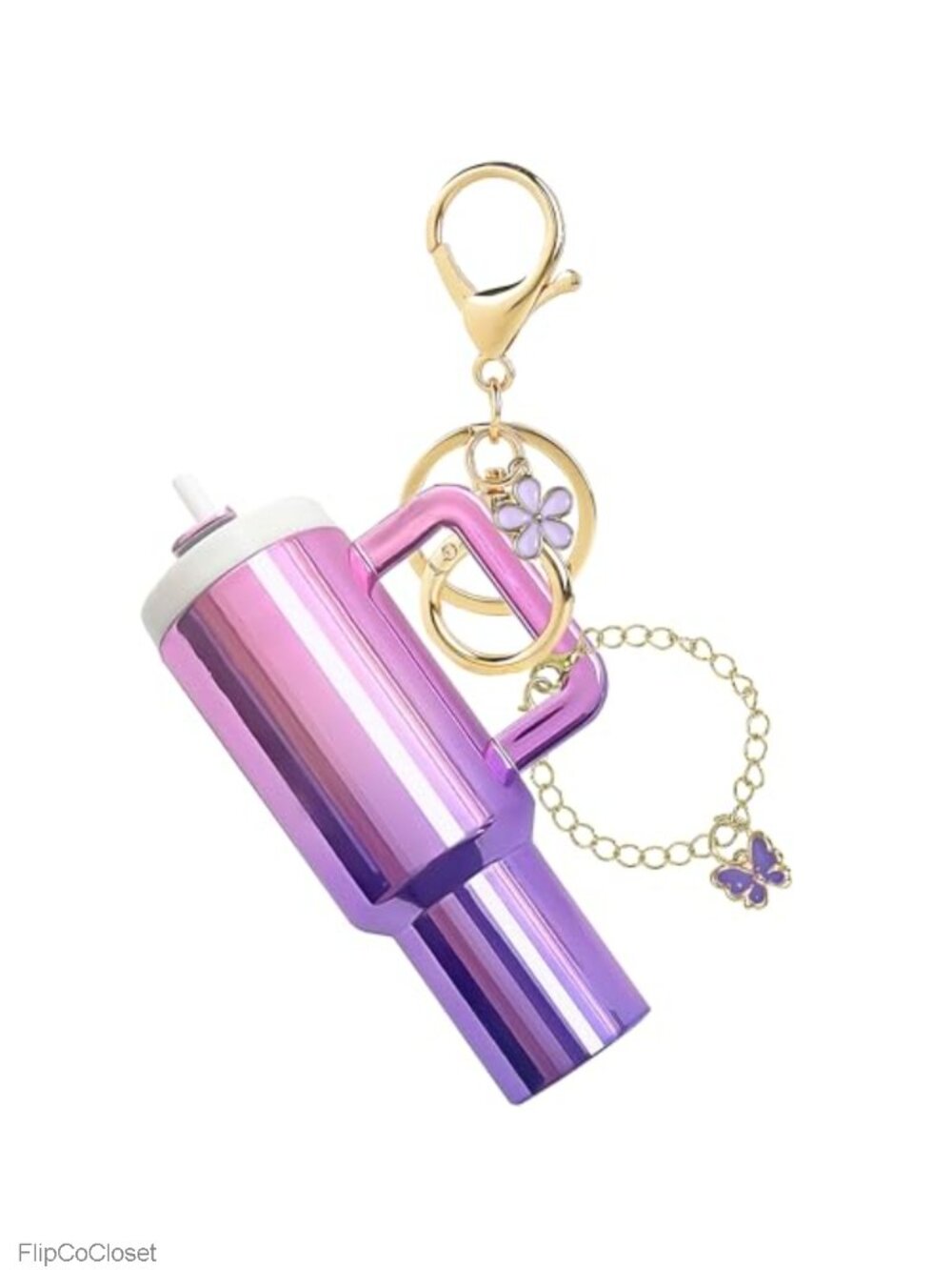 Mini Tumbler Keychain 2 Way Chapstick Lip Balm Holder for Stanley Cup Women